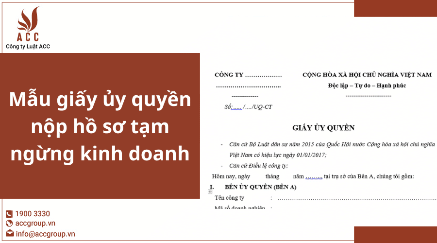 Mau Giay Uy Quyen Nop Ho So Tam Ngung Kinh Doanh