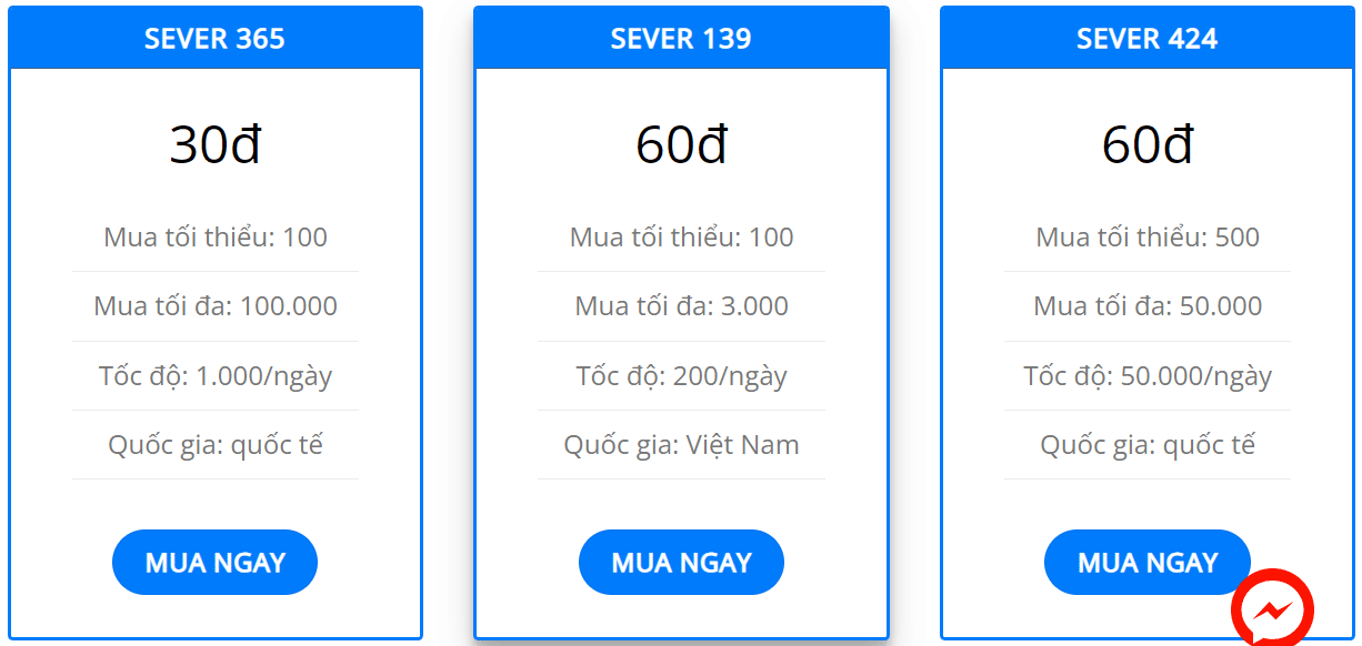 Bảng giá một số gói mua bằng Tiktok tại thị trường Việt Nam