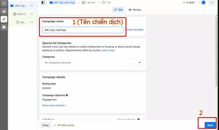 Đặt tên cho chiến dịch