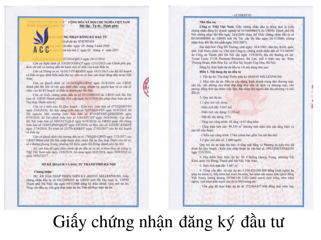 Giấy Chứng Nhận đăng Ký đầu Tư 1