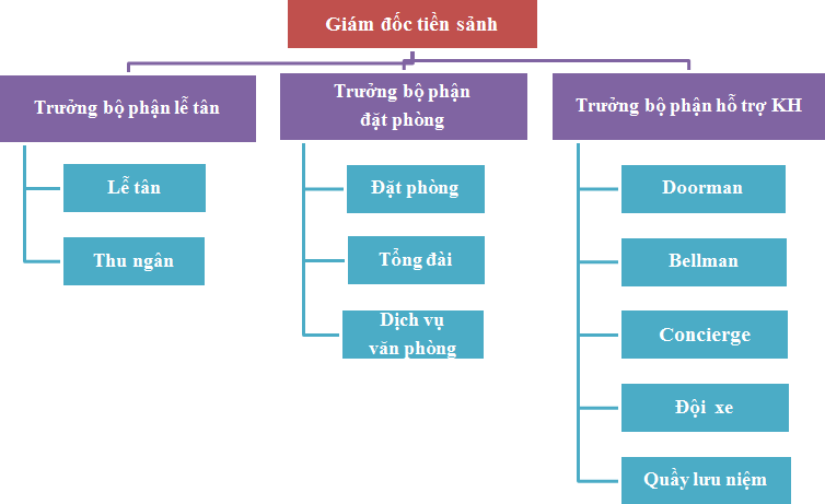 sơ đồ cơ cấu tổ chức bộ phận tiền sảnh