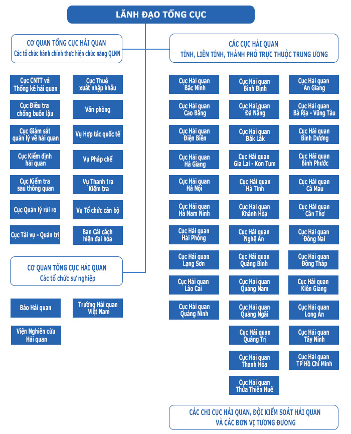 Sơ đồ cơ cấu tổ chức hải quan Việt Nam