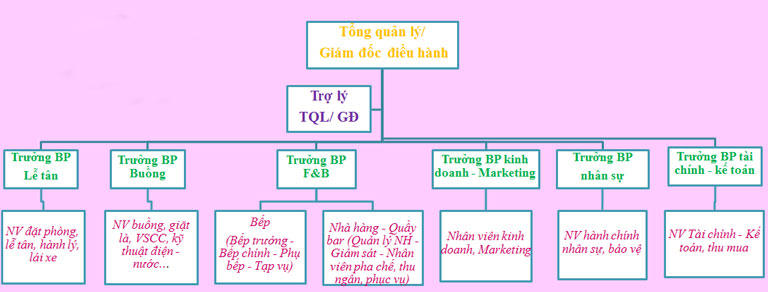 sơ đồ cơ cấu tổ chức khách sạn 2 sao