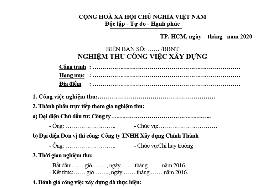 biên bản nghiệm thu công tác ép cọc